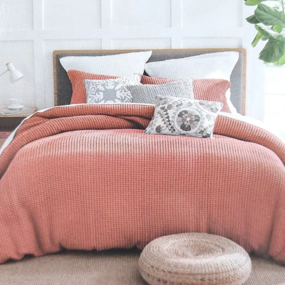 Levtex Home Mills Duvet Set Twin Adobe Waffle Cotton